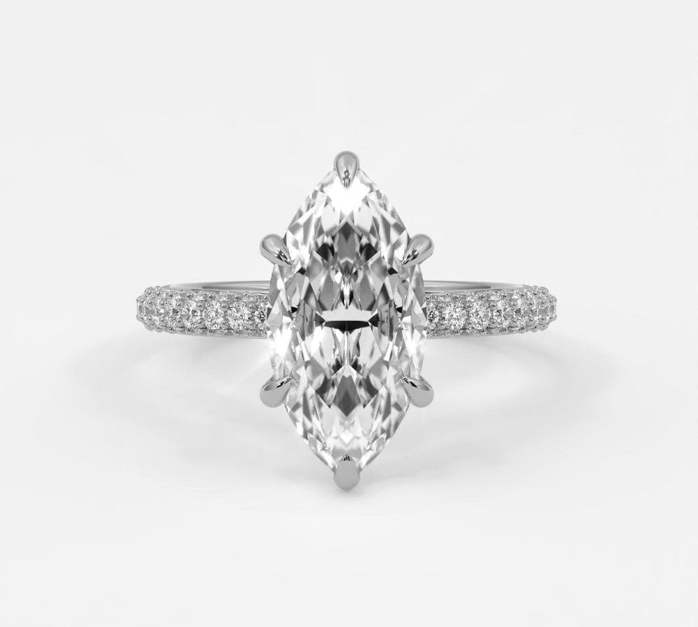 Rings 4 / White Gold / Simple Solitaire Marquise Diamond Engagement Rings