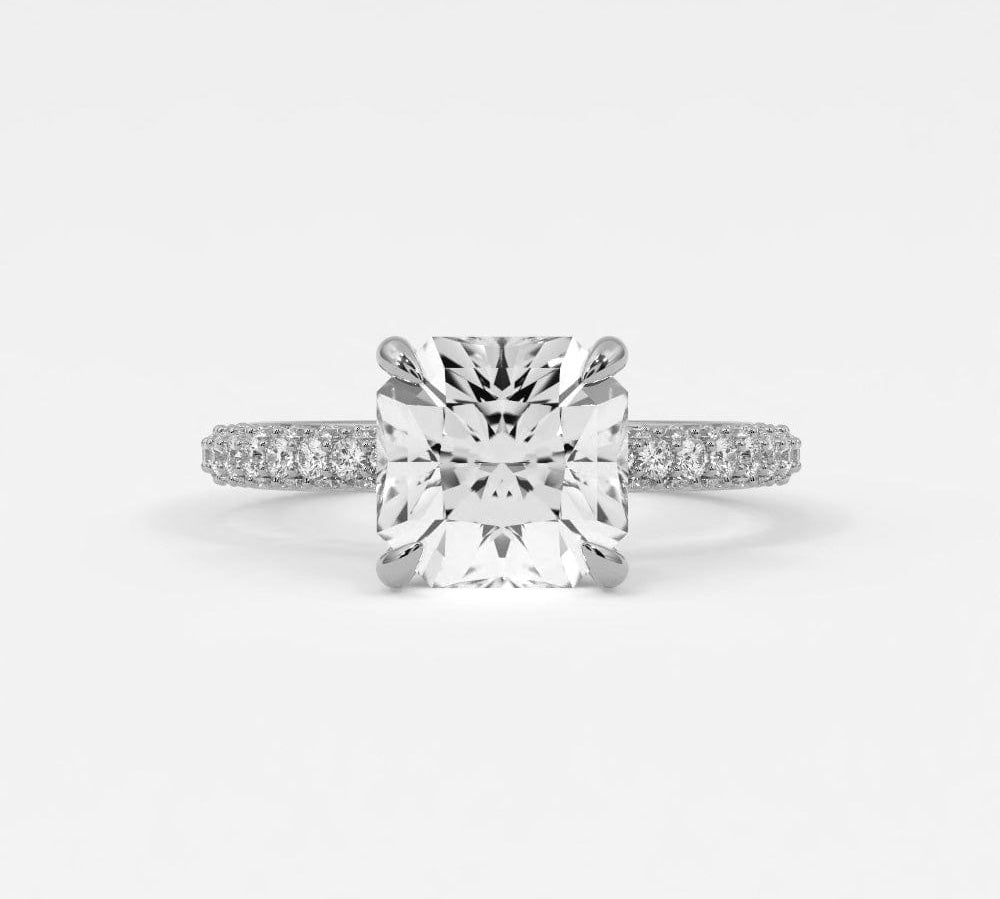 Rings 4 / White Gold / Simple Solitaire Princess Cut Diamond Engagement Rings