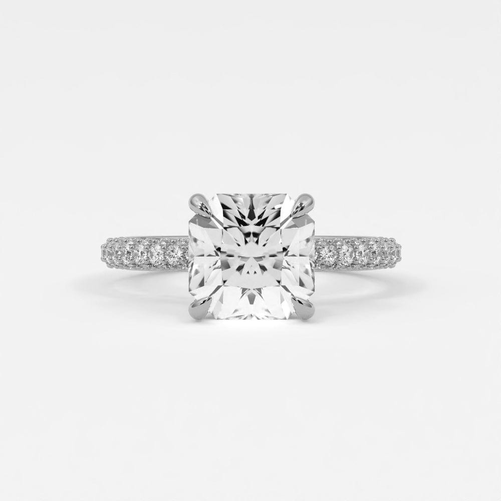 Rings 4 / White Gold / Simple Solitaire Square Radiant Cut Diamond Engagement Rings