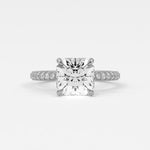 Rings 4 / White Gold / Simple Solitaire Square Radiant Cut Diamond Engagement Rings