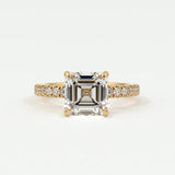 Rings 4 / Yellow Gold / Simple Solitaire Asscher Cut Diamond Engagement Rings