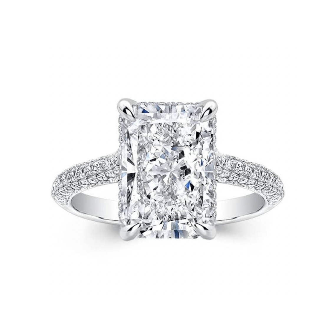 Rings 4 / Yellow Gold / Simple Solitaire Elongated Radiant Cut Diamond Engagement Rings