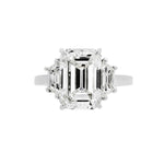 Rings 4 / Yellow Gold / Simple Solitaire Emerald Cut Diamond Engagement Rings, Lab Grown