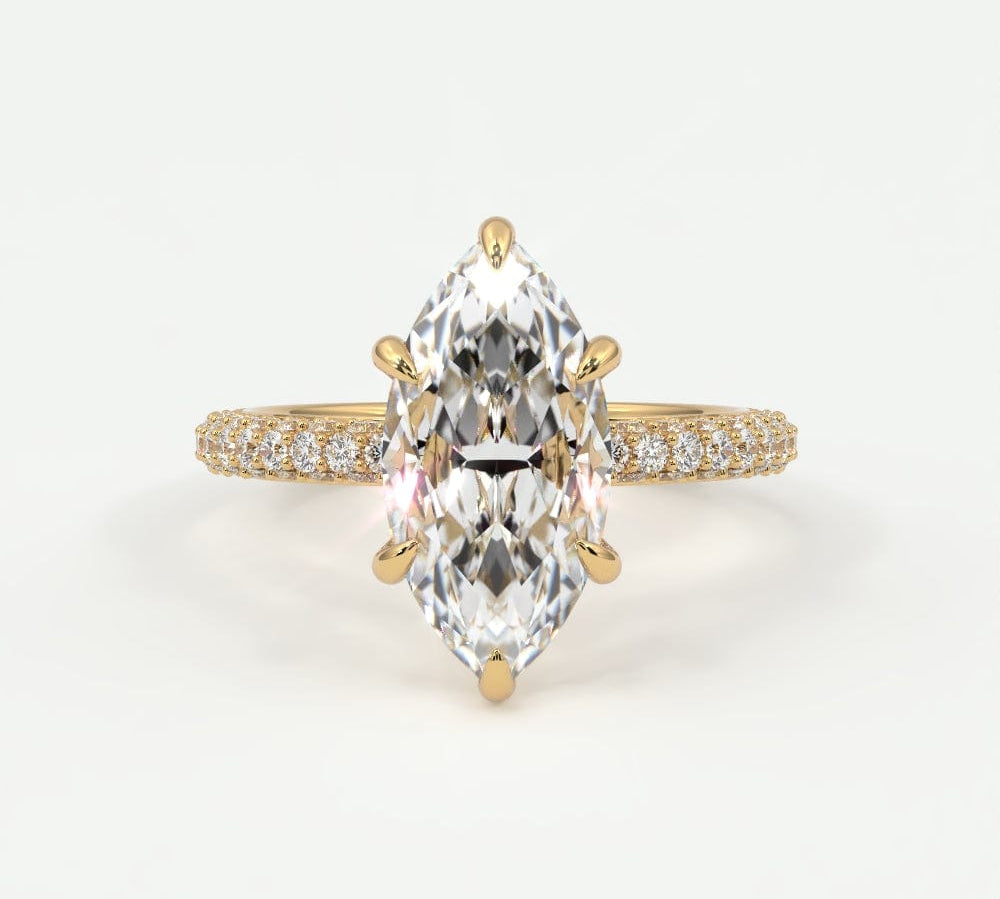 Rings 4 / Yellow Gold / Simple Solitaire Marquise Diamond Engagement Rings