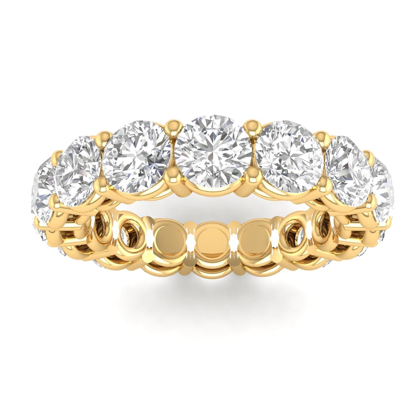 Rings 6.5 / Yellow Gold / 2.98 ct 14K & 18K Gold Round Diamond Eternity Band
