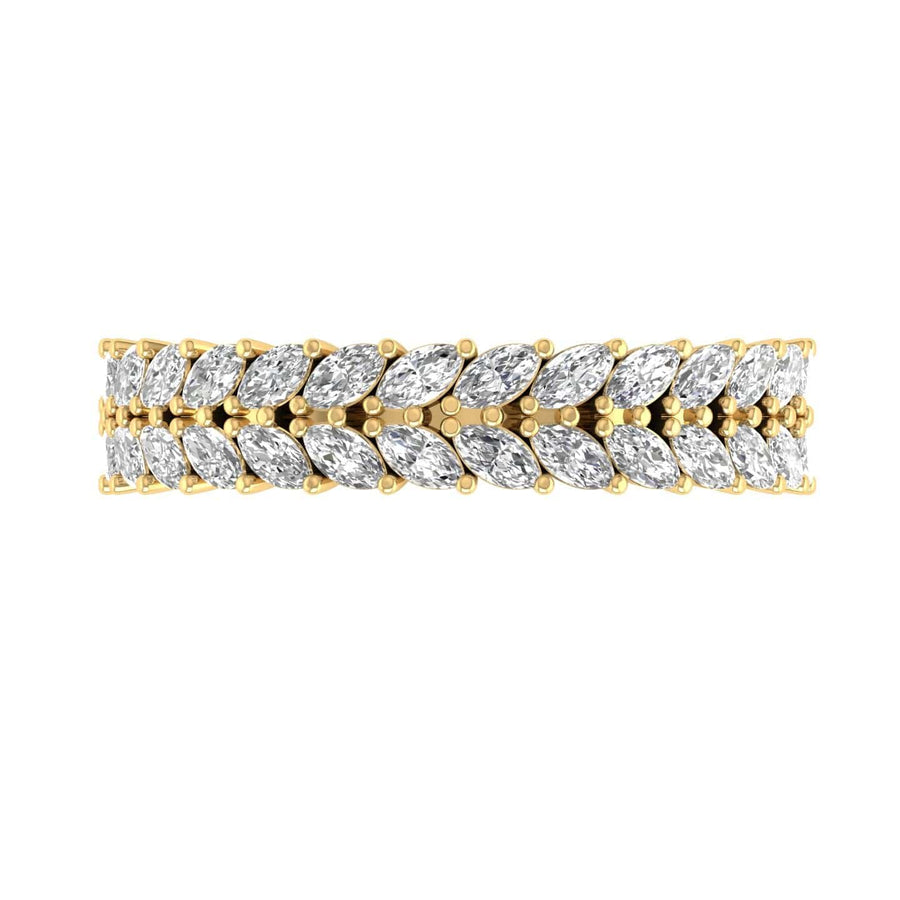 Rings 6 / Rose Gold / 14K 14K & 18K Gold and Multi-Marquee Diamond Eternity Band Lab Grown