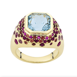 Rings 6 / Rose Gold / 14K 14K & 18K Gold Aquamarine & Tourmaline Ring