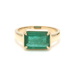 Rings 6 / Rose Gold / 14K 14K & 18K Gold Emerald East West Ring