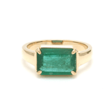 Rings 6 / Rose Gold / 14K 14K & 18K Gold Emerald East West Ring