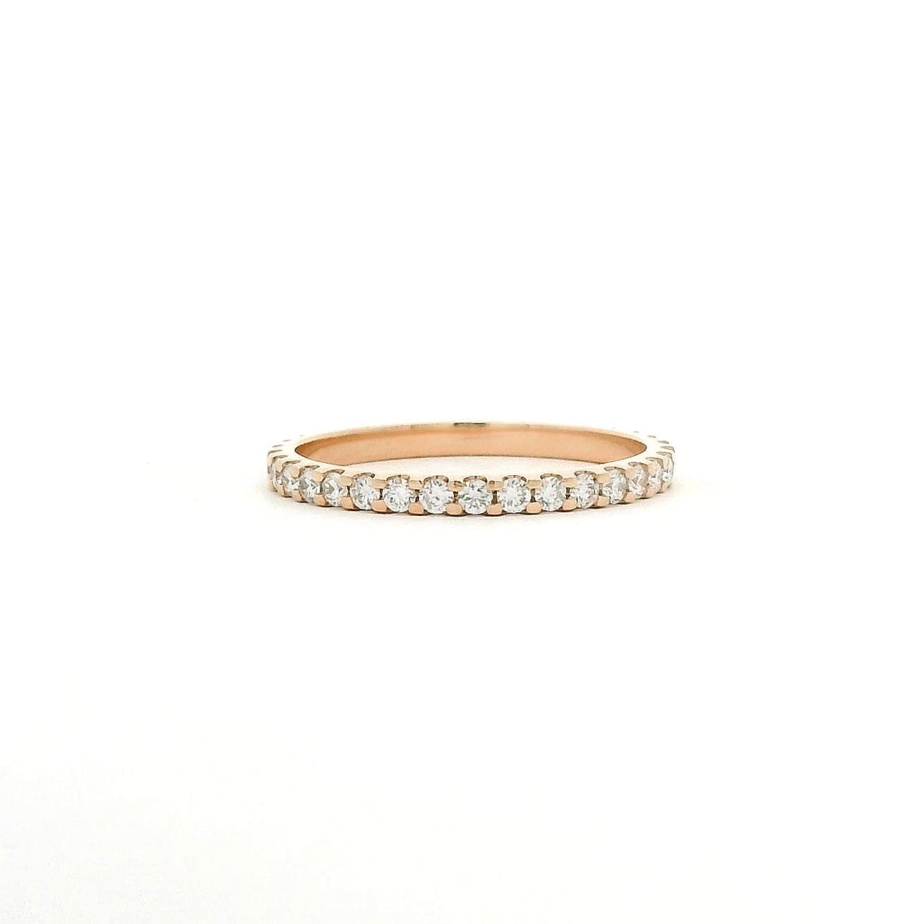 Rings 6 / Rose Gold / 14K 14K & 18K Gold Mini Round Diamond Eternity Ring, Lab Grown