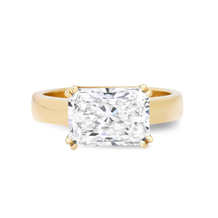 Rings 6 / Rose Gold / 14K 14K & 18K Gold Radiant Cut East West Diamond Ring