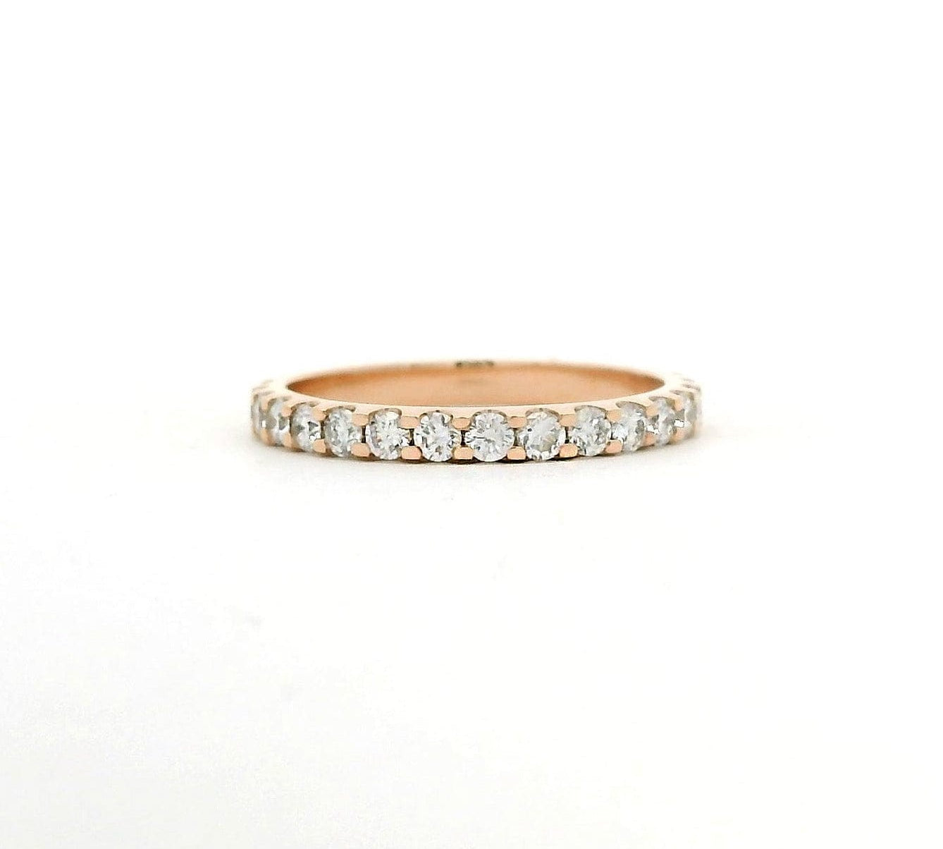 Rings 6 / Rose Gold / 14K 14K & 18K Gold Small Round Diamond Eternity Ring, Lab Grown