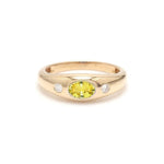 Rings 6 / Rose Gold / 14K 14K & 18K Gold Yellow Sapphire and Diamond Baby Dome Ring
