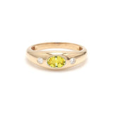 Rings 6 / Rose Gold / 14K 14K & 18K Gold Yellow Sapphire and Diamond Baby Dome Ring