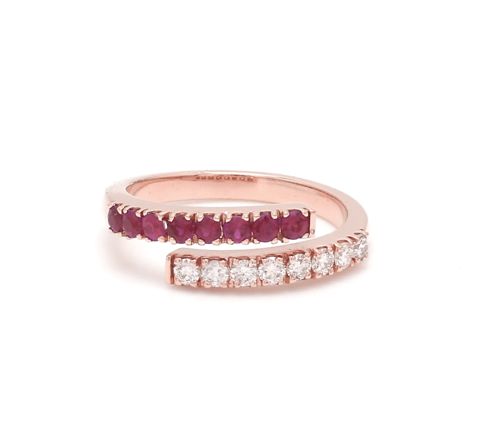 Rings 6 / Rose Gold / 14K 14K & 18K Ruby & Diamond Wrap Ring