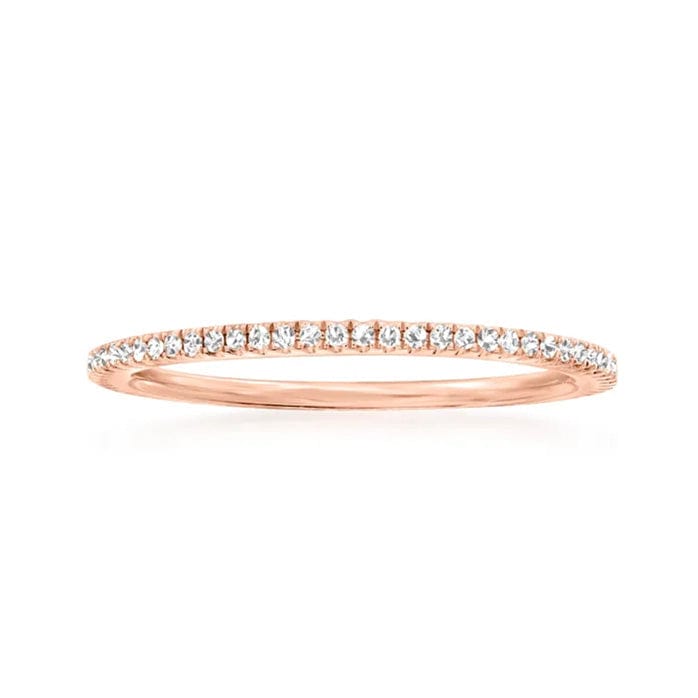 Rings 6 / Rose Gold 14K Gold and Diamond Eternity Stacking Rings