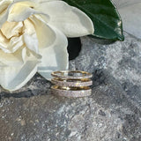 Rings 6 / Rose Gold 14K Gold Triple Micro-Pave Diamond Ring, Micro-Pave Bands, Pinky or Midi