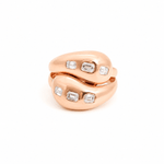 Rings 6 / Rose Gold 18K Gold Diamond Dome Diamond Wave Ring