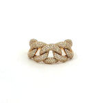 Rings 6 / Rose Gold 18K Gold Large Micro-Pave Puffy Cuban Link Chain Diamond Ring