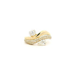 Rings 6 / Rose Gold 18K Gold Micro-Pave Pear And Oval Diamond Wave Ring