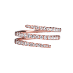 Rings 6" / Rose Gold 18K Gold Stretch Gold and Diamond Wrap Around Ring