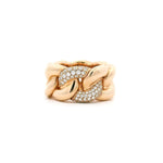 Rings 6 / Rose Gold 18K Gold Stretch Micro-Pave Cuban Link Chain Diamond Ring