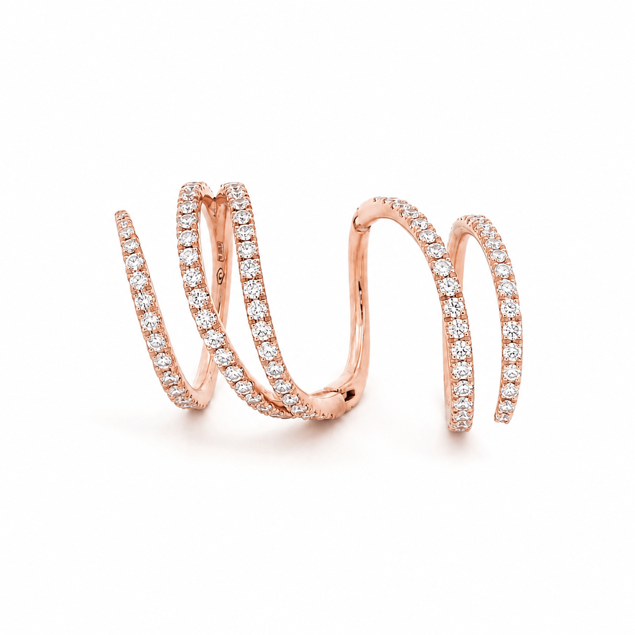 Rings 6" / Rose Gold 18K Milano Gold and Diamond Wrap Around Ring