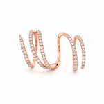 Rings 6" / Rose Gold 18K Milano Gold and Diamond Wrap Around Ring