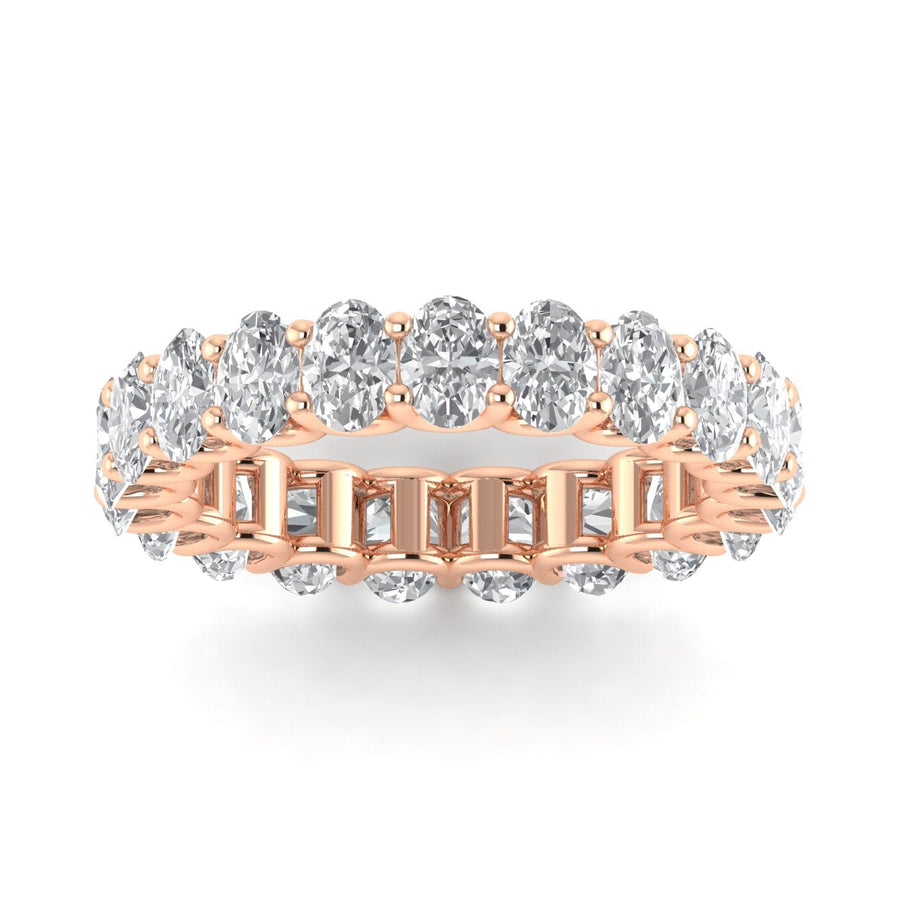 Rings 6 / Rose Gold / 2.3 ct 14K Gold Oval Diamond Eternity Band, Lab Grown