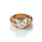 Rings 6 / Rose Gold / 2 carat 14K Gold Diamond Dome Cat Ring Made To Benefit The Kittens, Lab Grown