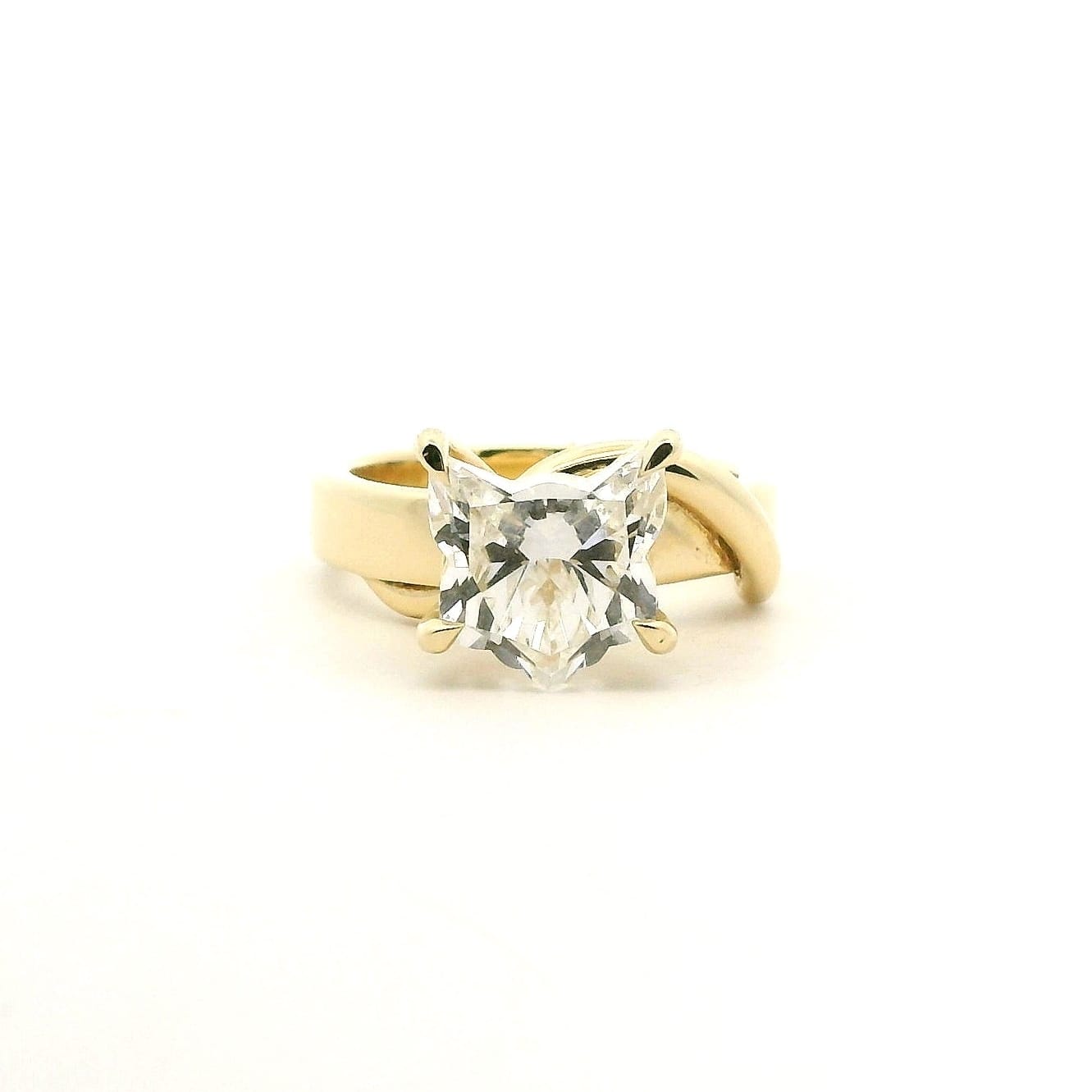 Rings 6 / Rose Gold / 2 carat 18K Gold Diamond Cat Ring Made To Benefit The Kittens, Lab Grown