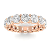 Rings 6 / Rose Gold / 4.97 ct 14K & 18K Gold Round Diamond Eternity Band