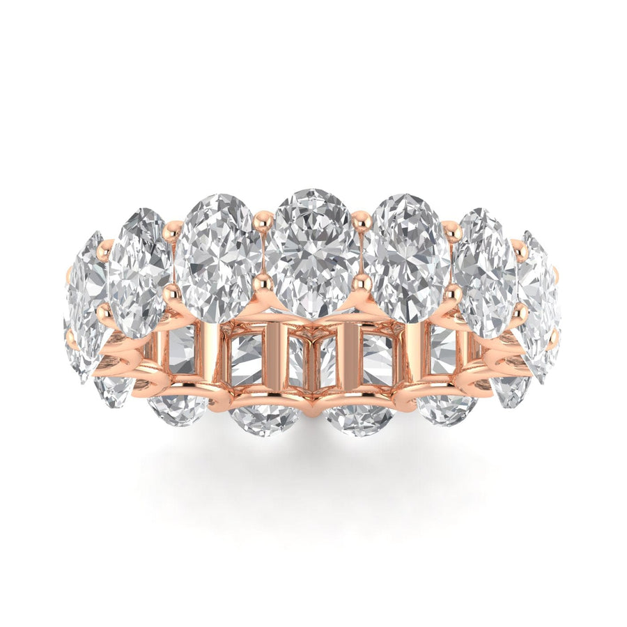 Rings 6 / Rose Gold / 7.50 ct 18K Gold and Oval Diamond Eternity Band, Lab Grown