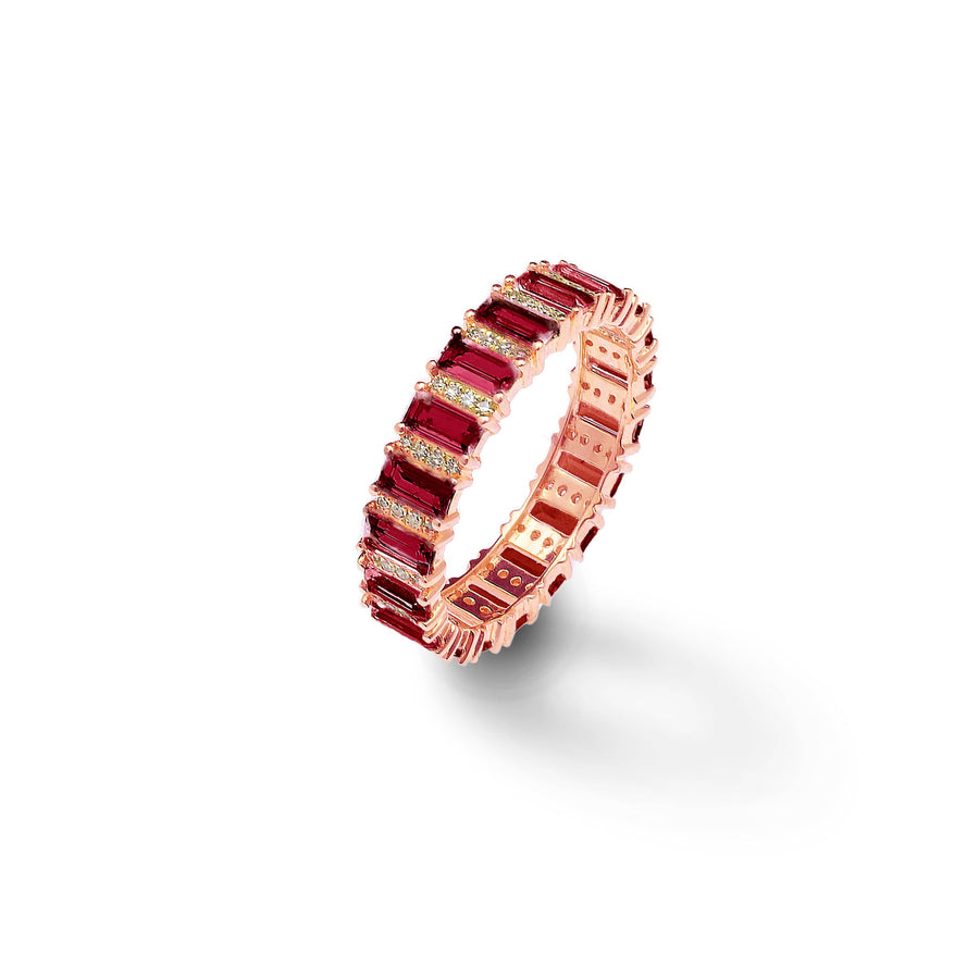 Rings 6 / Rose Gold Ruby and Diamond Eternity Ring