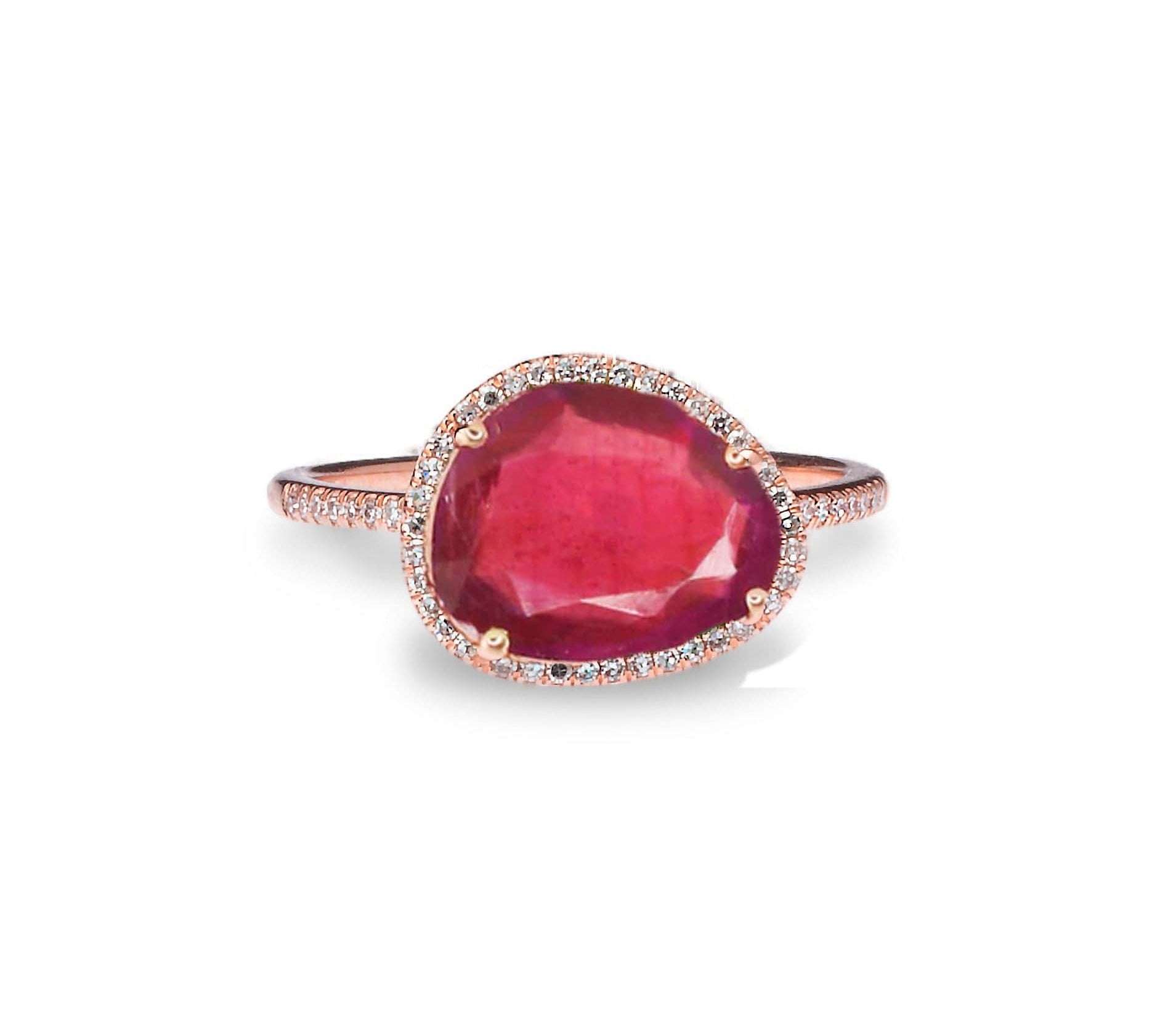 Rings 6 / Rose Gold Ruby and Diamond Ring