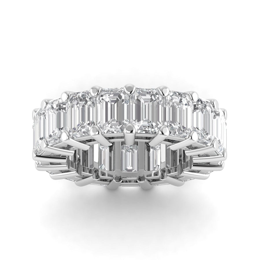 Rings 6 / White Gold / 11.9 ct 14K Gold Emerald Cut Diamond Eternity Ring Lab Grown