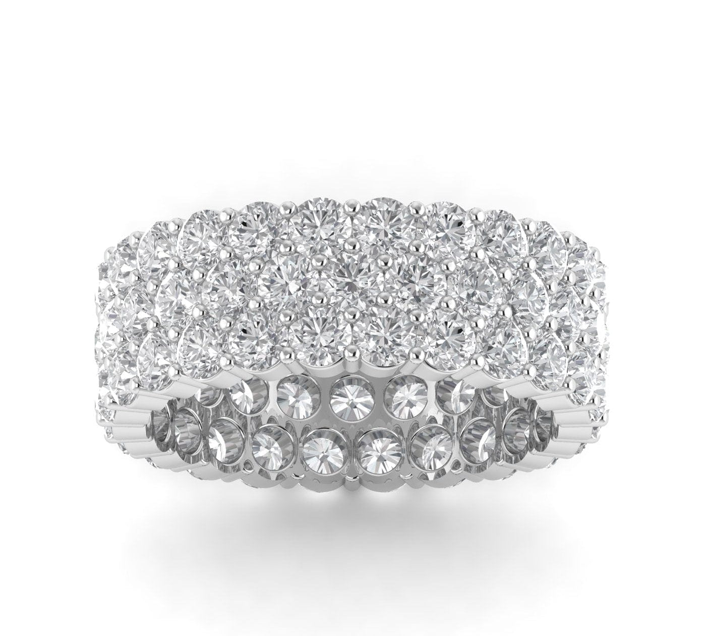 Rings 6 / White Gold / 14K 14K & 18K Gold Band of Diamond Eternity Ring, Lab Grown 5 ct