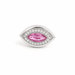 Rings 6 / white gold / 14K 14K & 18K Gold Marquise Pink Sapphire And Diamond Ring