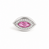 Rings 6 / white gold / 14K 14K & 18K Gold Marquise Pink Sapphire And Diamond Ring