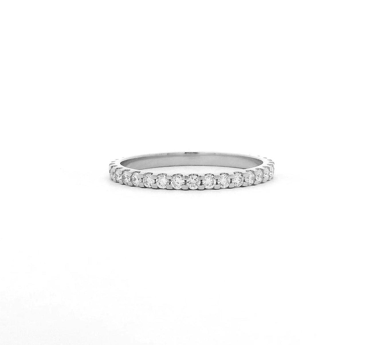 Rings 6 / White Gold / 14K 14K & 18K Gold Mini Round Diamond Eternity Ring, Lab Grown