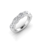 Rings 6 / White Gold / 14K 14K & 18K Gold Oval East West Diamond Eternity Ring, Lab Grown