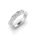 Rings 6 / White Gold / 14K 14K & 18K Gold Oval East West Diamond Eternity Ring, Lab Grown