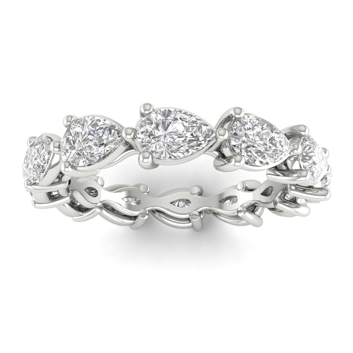 Rings 6 / White Gold / 14K 14K & 18K Gold Pear East West Diamond Eternity Ring