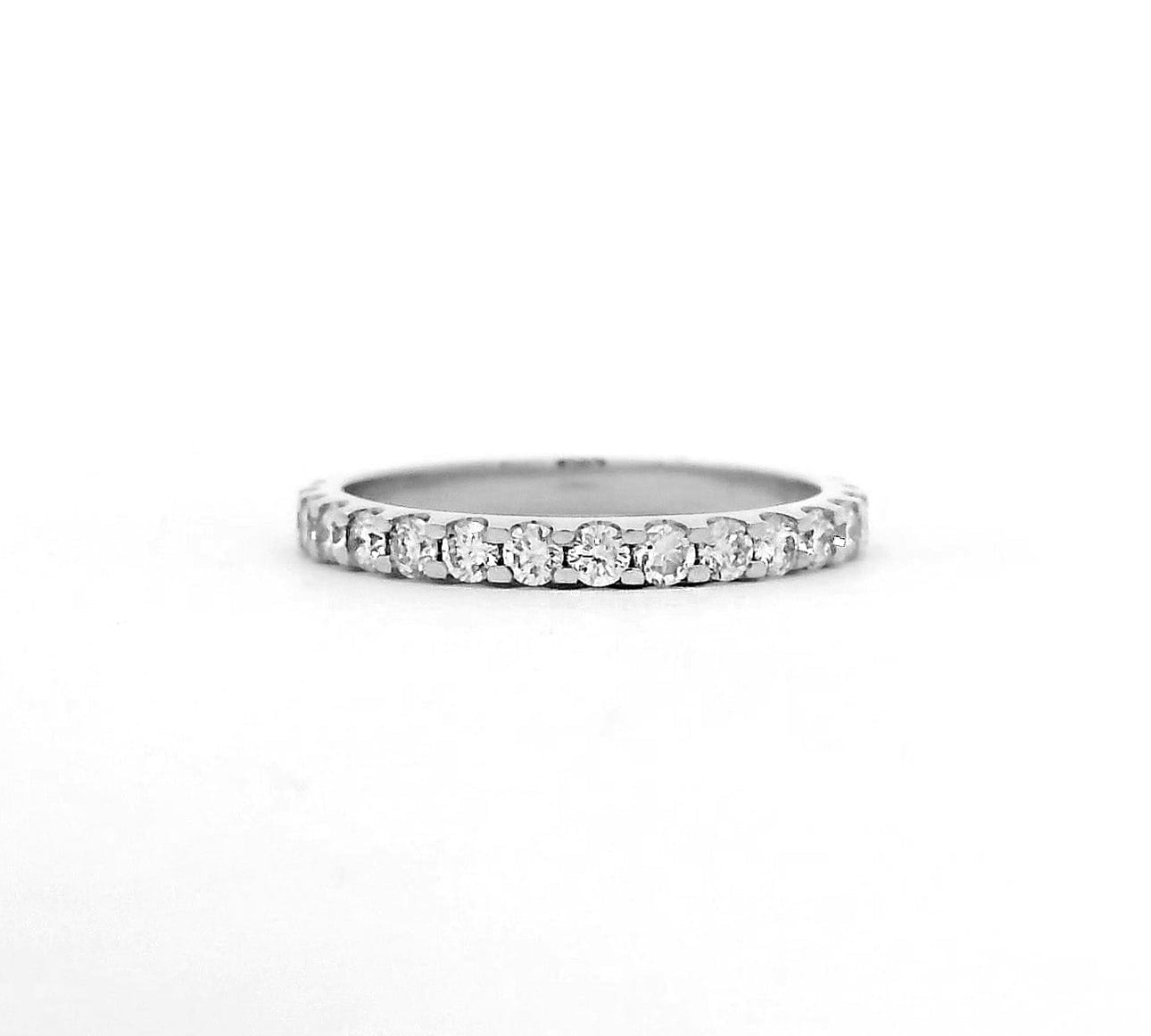 Rings 6 / White Gold / 14K 14K & 18K Gold Small Round Diamond Eternity Ring, Lab Grown