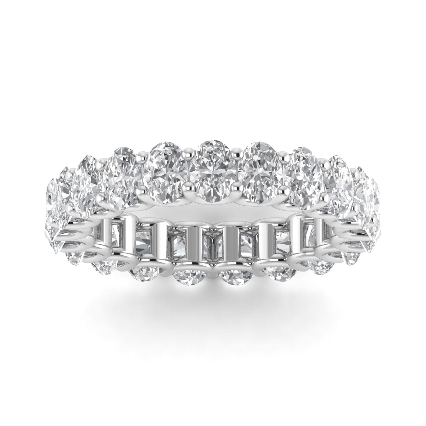 Rings 6 / White Gold 14K & 18K Gold Oval Diamond Eternity Band