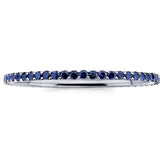 Rings 6 / White Gold 14K Gold and Blue Sapphire Eternity Stacking Rings