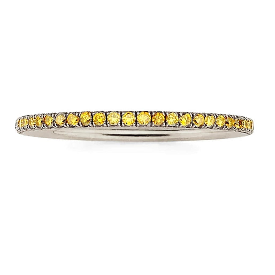 Rings 6 / White Gold 14K Gold and Yellow Sapphire Eternity Stacking Rings
