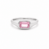 Rings 6 / White Gold 18K Gold East West Pink Sapphire Baby Dome Ring