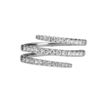 Rings 6" / White Gold 18K Gold Stretch Gold and Diamond Wrap Around Ring