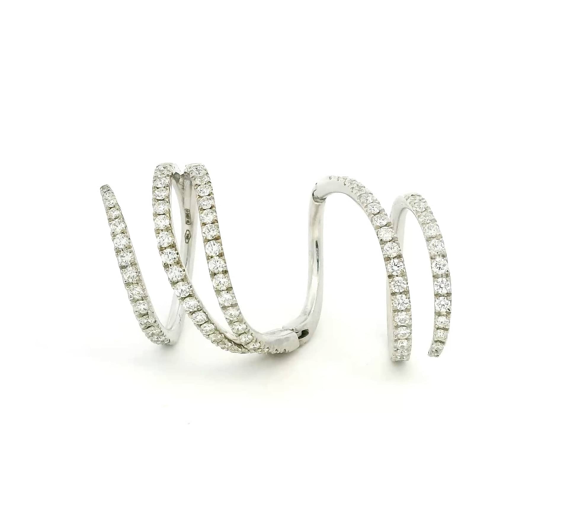 Rings 6" / White Gold 18K Milano Gold and Diamond Wrap Around Ring